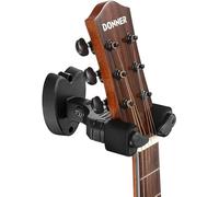 Donner Locking Guitar Wall Mount 1-Pack, Auto Lock Guitar Wall Hanger for Acoustic Electric Guitar Bass Ukulele Mandolin, Black