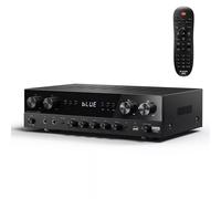 Donner Bluetooth 5.0 Stereo Audio Amplifier Receiver, Peak power 440 W Hi-Fi Wireless 4 channel Desktop Amp with USB, SD,FM, 2 Mic IN Echo, RCA, LED, Speaker Selector for Studio, Home Speakers-MAMP5