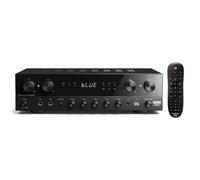 Donner Bluetooth 5.0 Stereo Audio Amplifier Receiver, Peak power 440 W Hi-Fi Wireless 4 channel Desktop Amp with USB, SD,FM, 2 Mic IN Echo, RCA, LED, Speaker Selector for Studio, Home Speakers-MAMP5