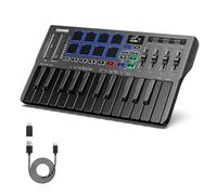 Donner MIDI Controller Keyboard with Drum Pad, Black