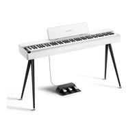 Donner OURA S100 Digital Piano with 88 Key Graded Hammer Weighted Keyboard for Beginner, Full Size Electric Piano Keyboard with Bluetooth, 3 Original Demos, LOCAL OFF, 2×10 W, Piano Three Pedal,White