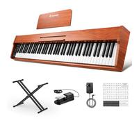 Donner Portable Piano Keyboard 88 Keys with Stand for Beginner, Bundle with Piano Stickers, Sustain Pedal