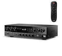 Donner Stereo Receivers, Premium 1000W Peak Power 6 Channel Audio Amplifier with Bluetooth 5.3, USB, FM, 2 Mic-in, Echo, RCA, Fiber/Coaxial Input for Home, Karaoke, Theater Speakers, MAMP6