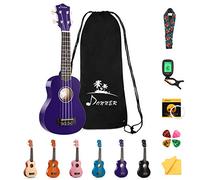 Donner Ukulele Kid Beginner Soprano Ukulele Kit 21 inch Child Starter Set Adult Ukelele Hawaii Guitar with Uke Oneline Lesson String Tuner Picks DUS-10 Purple
