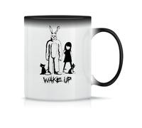Donnie Darko Frank The Rabbit Mask Wake Up Classic Ceramic Coffee Mug White Black Pink Magic 330ml