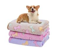 Dono 1 Pack 3 Blankets Soft Fluffy Cute Bone Pattern Fleece Pet Blanket Warm Sleep Mat Cute Print Design Puppy Kitten Blanket Doggy Mat Paw Print for Animals