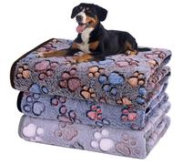 Dono 1 Pack 3 Dog Blankets, Soft Fluffy Fleece Pet Blanket Warm Sleep Mat Paw Print Design Puppy Kitten Throw Blankets Doggy Blanket for Dogs