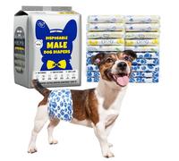 Dono Dog Nappies Male, 20 pcs, Puppy Nappies for Incontinence, Dog Belly Bands, Wetness Indicator, Super Absorbent, Leak-Proof, Suitable for Excitable Urination, Heat, Marking Issues, XS, S, M, L