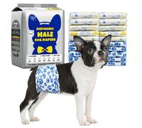 Dono Dog Nappies Male, 30 pcs, Puppy Nappies for Incontinence, Dog Belly Bands, Wetness Indicator, Super Absorbent, Leak-Proof, Suitable for Excitable Urination, Heat, Marking Issues, XS, S, M, L