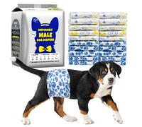 Dono Dog Nappies Male, 30 pcs, Puppy Nappies for Incontinence, Dog Belly Bands, Wetness Indicator, Super Absorbent, Leak-Proof, Suitable for Excitable Urination, Heat, Marking Issues, XS, S, M, L