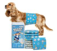 Dono Dog Nappies Male, 30% widened, 20 Count Dog Belly Bands Disposable, Dog Diaper Wraps, 2 Style Designs, Super Absorbent, Leak-proof Nappies for Dogs, Incontinence, Travel, Training, M (45-63 cm)