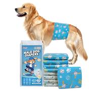 Dono Dog Nappies Male, 30% widened, 40 Count Dog Belly Bands Disposable, Dog Diaper Wraps, 2 Style Designs, Super Absorbent, Leak-proof Nappies for Dogs, Incontinence, Travel, Training, L(63-81 cm)