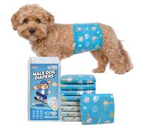 Dono Dog Nappies Male, 30% widened, 40 Count Dog Belly Bands Disposable, Dog Diaper Wraps, 2 Style Designs, Super Absorbent, Leak-proof Nappies for Dogs, Incontinence, Travel, Training, XS (15-33 cm)