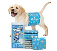 Dono Dog Nappies Male, 30% widened, 40 Count Dog Belly Bands Disposable, Dog Diaper Wraps, 2 Style Designs, Super Absorbent, Leak-proof Nappies for Dogs, Incontinence, Travel, Training, S (30-48 cm)