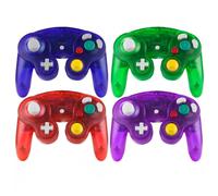Donop 4 Pack Wired Controllers Compatible with Wii Gamecube Game Cube NGC Console (Clear Blue Red Green Purple)
