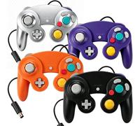 Donop Wired Controllers for Gamecube Wii - 4 Pack | Dual Analog Joysticks, Pressure-Sensitive Buttons, Vibration Feedback