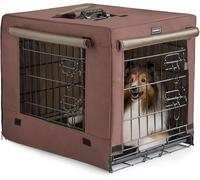 DONORO Dog Crates Kit for Small Size Dogs Indoor with Dog Crate Cover, Double Door Dog Kennels & Houses for Puppy and Cats, Collapsible Metal Contour Dog Cages (30-Inch Kit)