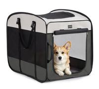 DONORO Dog Kennels and Crates for Medium Dogs, Portable Pop Up Indoor Pet Cage with Sturdy Wire Frame, Collapsible Travel Crate Soft Sided Cat Bag Escape Proof (Gray, 24.0" L x 16.0" W x 19.0" H)