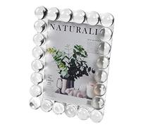 DONOUCLS 5x7 Clear Bubble Crystal Picture Frame, with 24 Clear Balls, Premium Standing Photo Frame, Exquisite Desk Craft, Vertical Display, Perfect for Home & Gift Decor, Luxury Gift for Her/Him