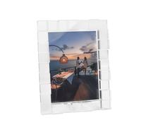 DONOUCLS Crystal 5x7Inch Picture Frame, Wedding Photo Frame Tabletop Display, Comes with Gift Box, Perfect for Home & Gift Decor, Luxury Home Bedroom Decor (Clear, 5'' x 7'')