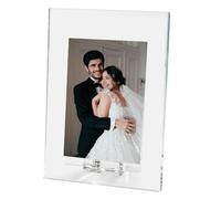 DONOUCLS Crystal Picture Frame, 4" x 6" Clear Standing Photo Display, Vertical Tabletop Frame for Home, Office Decor, Stunning Anniversary Wedding Gift Boxed (10.5 x 15.5cm)