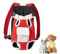 Donoyoyo Cat Backpack, Pet Handle Backpack, Dog Carrier Backpacks, Adjustable Pet Carrier Back Pack for Front and Back, Cat Dog Carrier Legs Out Rucksack for Camping Traveling Hiking (Red, XL)