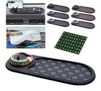 Donpidd Multifunctional Vehicle-Mounted Anti-Slip Mat 4-in-1Car Phone Mount Silicone Car Pad Mat with 360°Rotatable Phone Holder and Temporary Car Parking Card Number Plate (F)