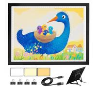 DONPODER A3 LED Light Pad for Diamond Painting,Light Box Drawing Board | 5500 Lux Bright Light,10 Brightness Levels,3 Colour Temperatures,9-Level Adjustable Stand,Tracing Light Pad,Diamond Art Board
