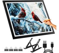 DONPODER A3 LED Light Pad for Diamond Painting,Light Box Drawing Board | 5500 Lux Bright Light,10 Brightness Levels,9-Level Adjustable Stand,Tracing Light Pad,Diamond Art Board,USB Powered