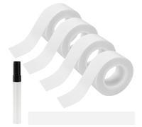 DONQL 4 Rolls Label Maker Tapes with 1 Cleaning Pen, Waterproof Thermal Labels(15 mm x 4 m), Self-adhesive White Label Tape, Easy to Tear for School, Family, Office, Date Management, etc.