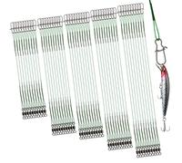 DONQL 50pcs Stainless Steel Wire Traces Pike Fishing, 5 Size 10/15/20/25/30 cm Anti-Bite Fishing Wire Trace Leaders(Green) with Rolling Swivels and Snaps for Bait Rigs Saltwater Freshwater