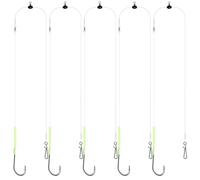 DONQL 5Pcs Sea Fishing Rigs, Pre-Rigged Sea Fishing Tackle with Hooks, Ready to Use for Sea and Shore Fishing Flounder, Whiting, Bass, Plaice