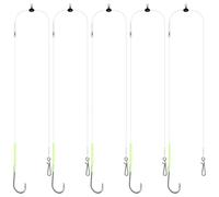 DONQL 5Pcs Sea Fishing Rigs, Pre-Rigged Sea Fishing Tackle with Hooks, Ready to Use for Sea and Shore Fishing Flounder, Whiting, Bass, Plaice