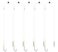 DONQL 5Pcs Sea Fishing Rigs, Pre-Rigged Sea Fishing Tackle with Hooks, Ready to Use for Sea and Shore Fishing Flounder, Whiting, Bass, Plaice