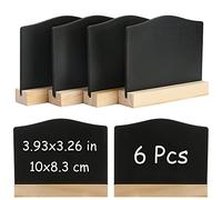 DONQL 6Pack Mini Chalkboard Signs, Kitchen Notes Chalk Boards with Stands 10x7.2cm Small Blackboard Message Tabletop Board for Message Signs Place Cards Table Numbers Shop Buffet Cafe Party