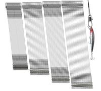 DONQL 80pcs Stainless Steel Wire Traces Pike Fishing, 4 Size 15/20/25/30 cm Anti-Bite Fishing Wire Trace Leaders(Black) with Rolling Swivels and Snaps for Bait Rigs Saltwater Freshwater