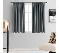 DONREN 2 Panel Curtains for Living Room Grey Blackout Thermal Insulated Kitchen Curtains 42 x 45 Inch