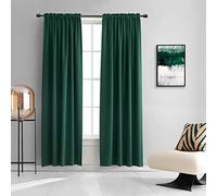 DONREN 2 Panels 84 Inches Length Dark Green Blackout Thermal Insulating Window Curtain Panels for Bedroom with Rod Pocket (Hunter Green,52 x 84 Inches Long,2 Panels)