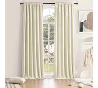 DONREN 2 Panels Cream Curtain Panels for Bedroom - Rod Pocket Thermal Insulated Curtains (42 x 96 Inch,Cream Beige)