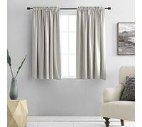 DONREN 45 Inch Length Curtains Light Gray Blackout Curtains Drapes- All Season Thermal Insulated Rod Pocket Blackout Curtain Panels for Kids Room,2 Panels,Grey