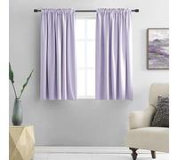 DONREN 48 Inch Curtains Light Purple Curtains - All Season Thermal Insulated Rod Pocket Room Darkening Curtain Panels for Kids Room (2 Panels,52 W by 48 inches Long)