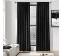 DONREN Backdrop 5FT x 9FT Curtains Panels - Energy Saving Thermal Insulated Solid Rod Pocket Blackout Draperies for Patio (1 Pair, 60 inches by 108 Inch Length,Black)