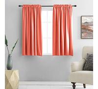 DONREN Coral Room Darkening Curtain Panels for Bedroom - 54 Inch Length Thermal Insulated Rod Pocket Curtains (42 by 54 Inches Long,2 Panels)
