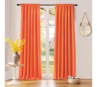 DONREN Extra 108 Inch Long Vibrant Orange Curtains for Villa Livingroom, Vibrant Orange Privacy and Thermal Insulated Blackout Drapes for Long Windows,W52 x L108,Set of 2 Panels