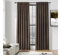 DONREN Extra Long 108 inch Length Blackout Curtains for Large Windows,Rod Pocket Soft and Touching Living Room Sweep to Floor for Villa(Brown,2 Pack,52 W by 108 inches Long)