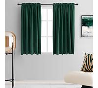 DONREN Hunter Green Blackout Thermal Insulating Window Curtains Drapes for Bedroom - 42 Inch Width Curtains Panels with Rod Pocket (42 by 45 Inch Length,2 Panels)