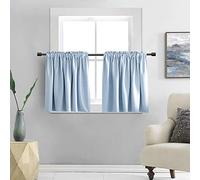 DONREN Light Blue Small Curtains 24" x 20"