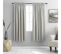 DONREN Light Gray Blackout Curtains Panels Room Darkening Thermal Insulated Drapes with Rod Pocket (52" Wide x 63" Long Each Panel, One Pair)