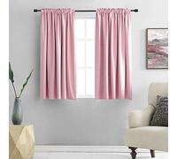 DONREN Pink Room Darkening Curtains for Bedroom Girls - Home Decoration Privacy Protection Thermal Insulated Blackout Window Drape with Rod Pocket (Set of 2 Panels,42 x 54 Inch)