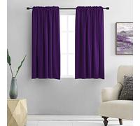 DONREN ROYAL PURPLE ROYAL PURPLE 54" DRAWING BLACKOUT CURTAINS KITCHEN SMALL WINDOW STRING
